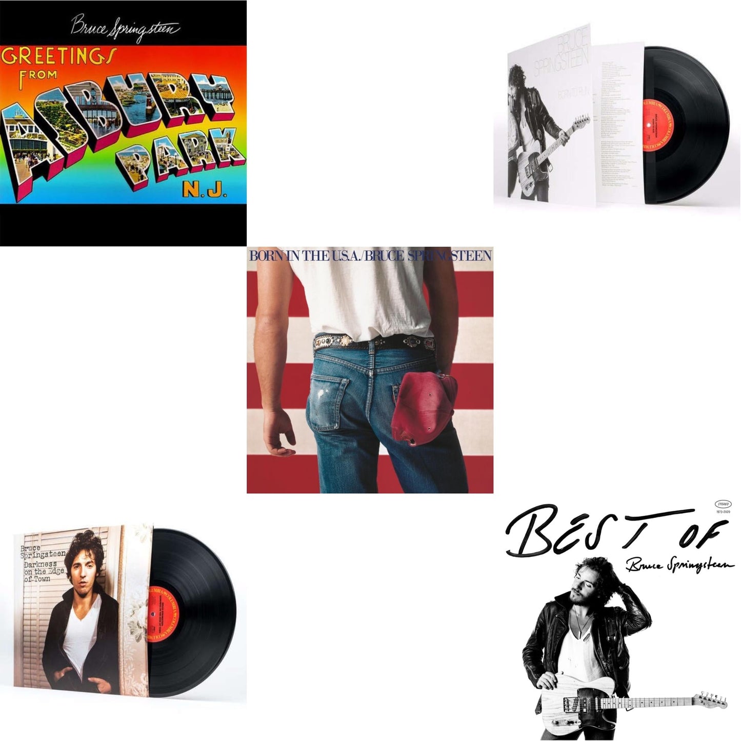 Bruce Springsteen - Best Of Bruce Springsteen (2LP) & Greetings From Asbury Park N.J. (180G) & Born To Run (180G/Gatefold) & Darkness On The Edge Of Town (180G) & Born In The U.S.A. (180G)