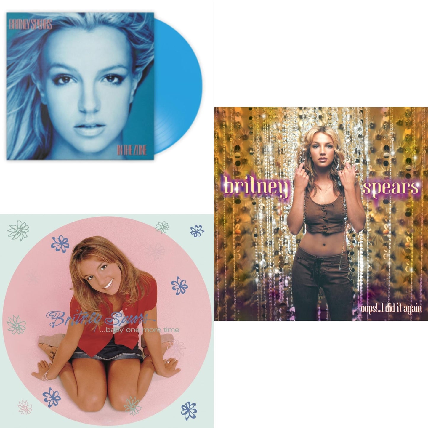 Britney Spears - Baby One More Time (Picture Disc/140G/Dl Code) & Oops!... I Did It Again & In The Zone (Blue LP Vinyl/Import)