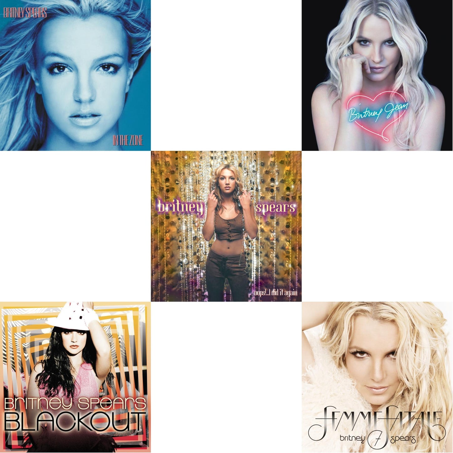 Britney Spears - Oops!... I Did It Again & Blackout & In The Zone & Britney Jean & Femme Fatale - LP Vinyl Bundle