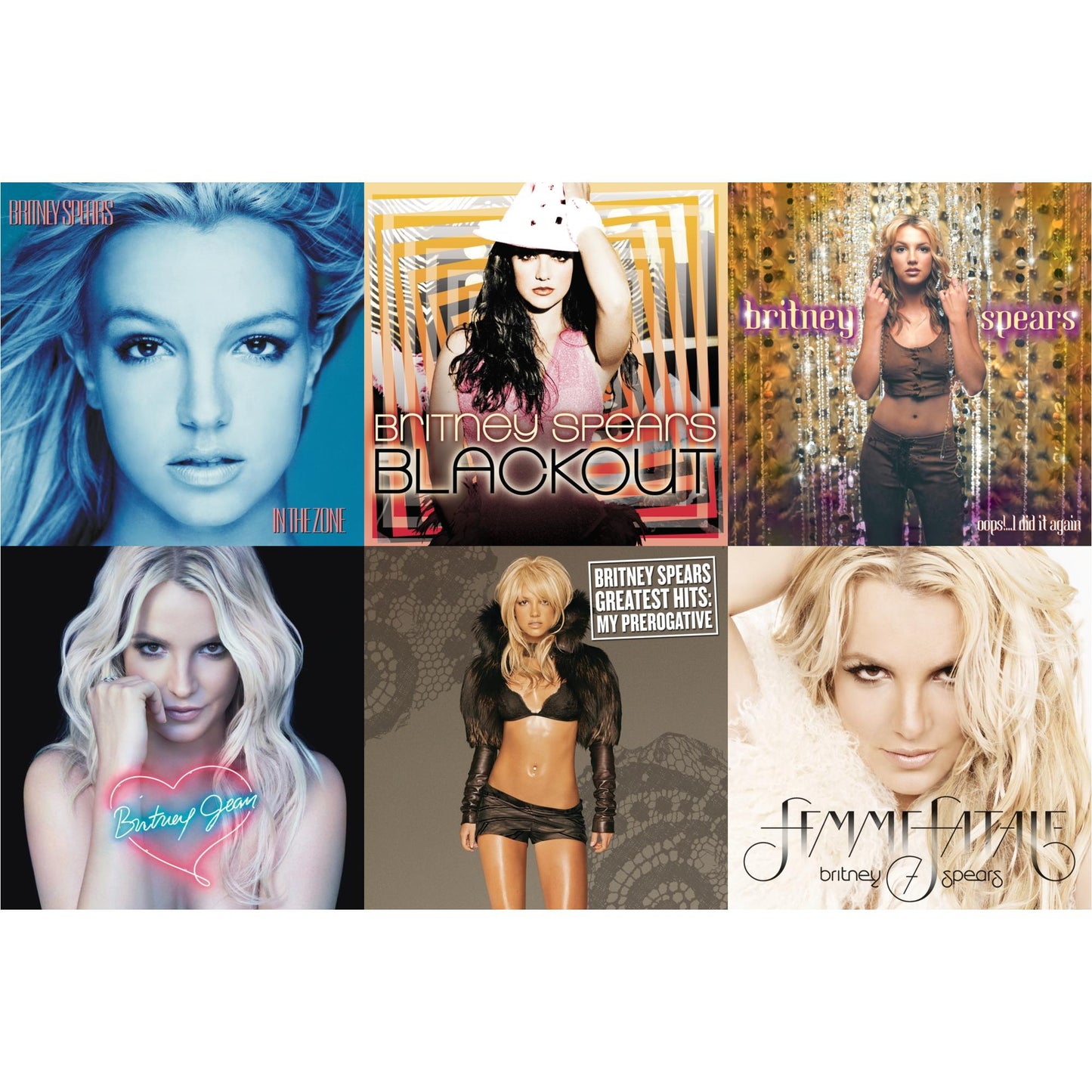 Britney Spears - Oops!... I Did It Again & Blackout & In The Zone & Britney Jean & Femme Fatale & Greatest Hits : My Prerogative (2LP)