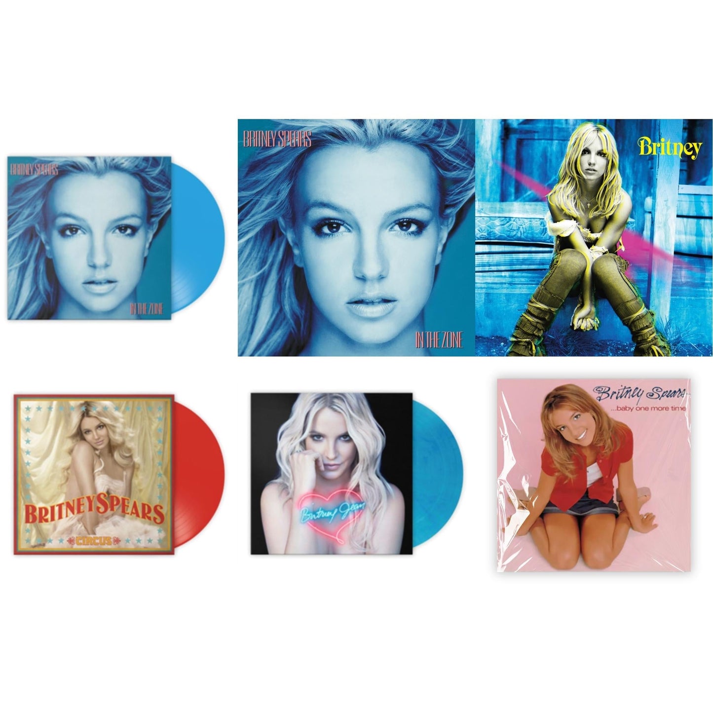 Britney Spears - Baby One More Time & Britney & In The Zone & In The Zone (Blue LP Vinyl/Import) & Circus (Red LP Vinyl/Import) & Britney Jean (Blue Marbled LP Vinyl/Import)