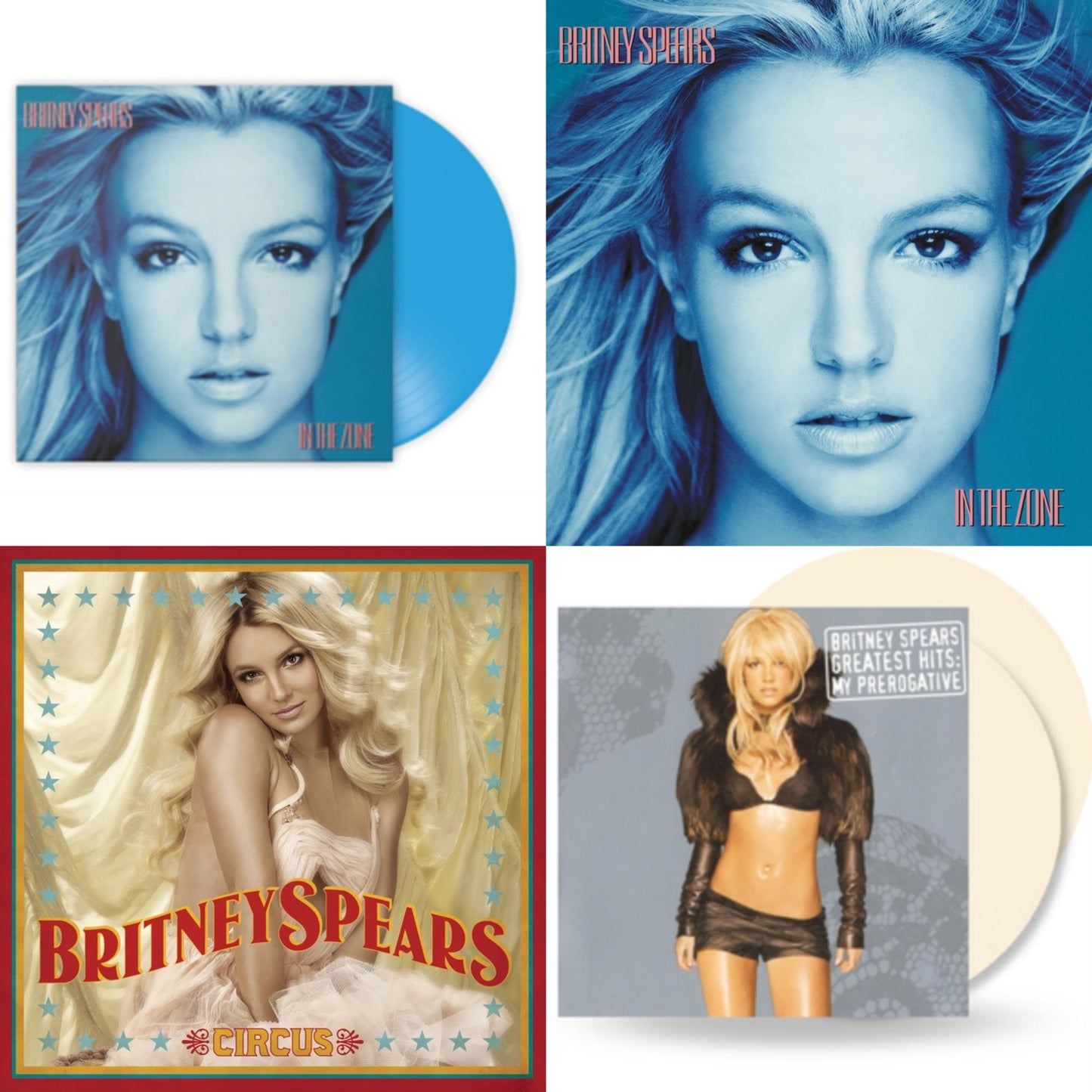 Britney Spears - In The Zone & Circus & In The Zone (Blue LP Vinyl/Import) & Greatest Hits: My Prerogative (2LP/Cream Vinyl/Import)