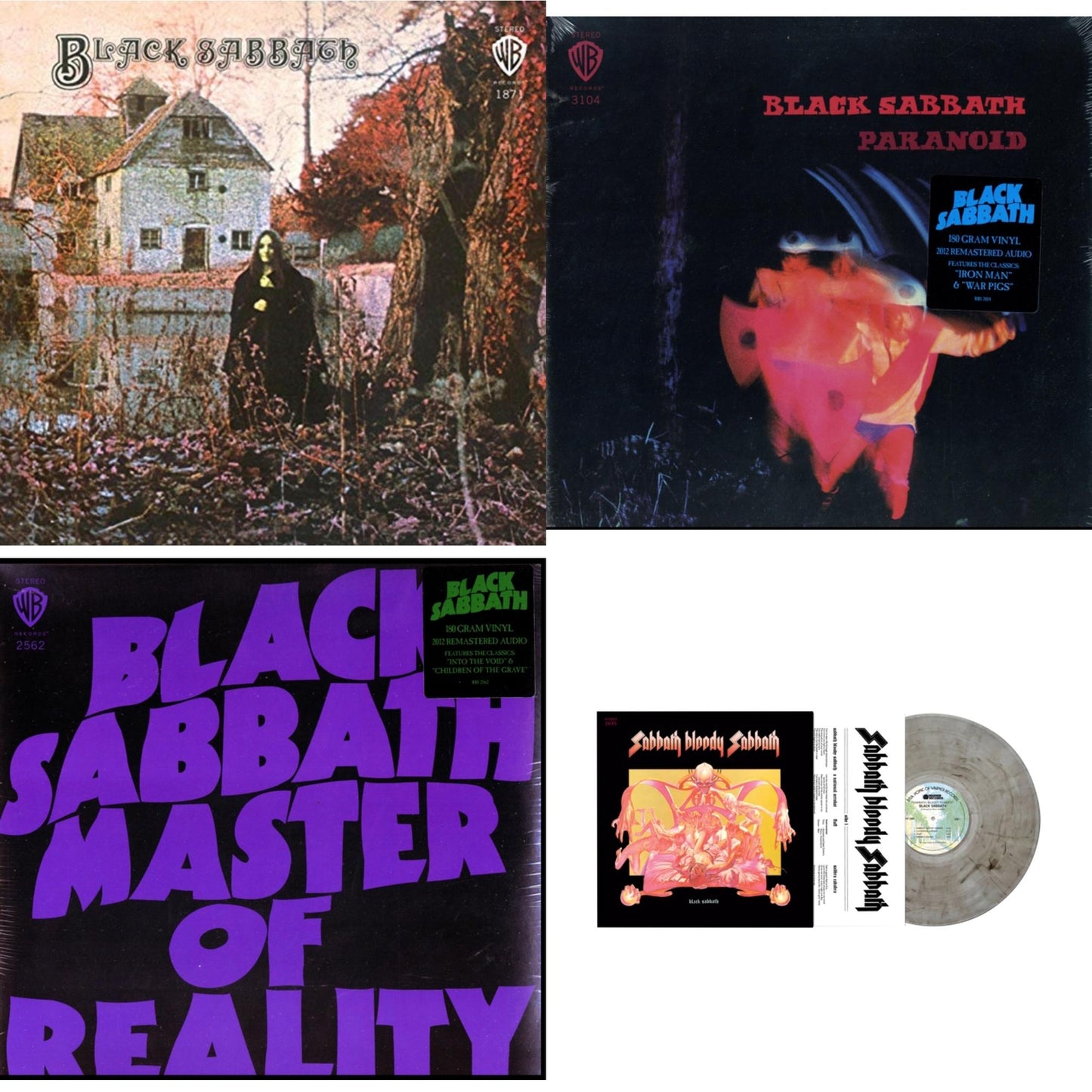 Black Sabbath - Black Sabbath (180G) & Paranoid (180G) & Master Of Reality (180G) & Sabbath Bloody Sabbath (Smoky LP Vinyl) (Syeor)