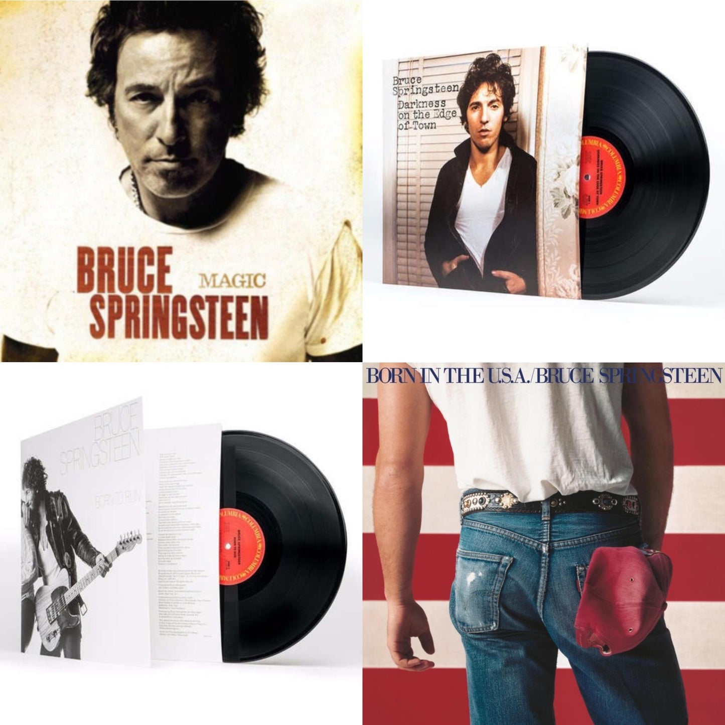 Bruce Springsteen - Magic (180G) & Born To Run (180G/Gatefold) & Darkness On The Edge Of Town (180G) & Born In The U.S.A. (180G) - LP Vinyl Bundle