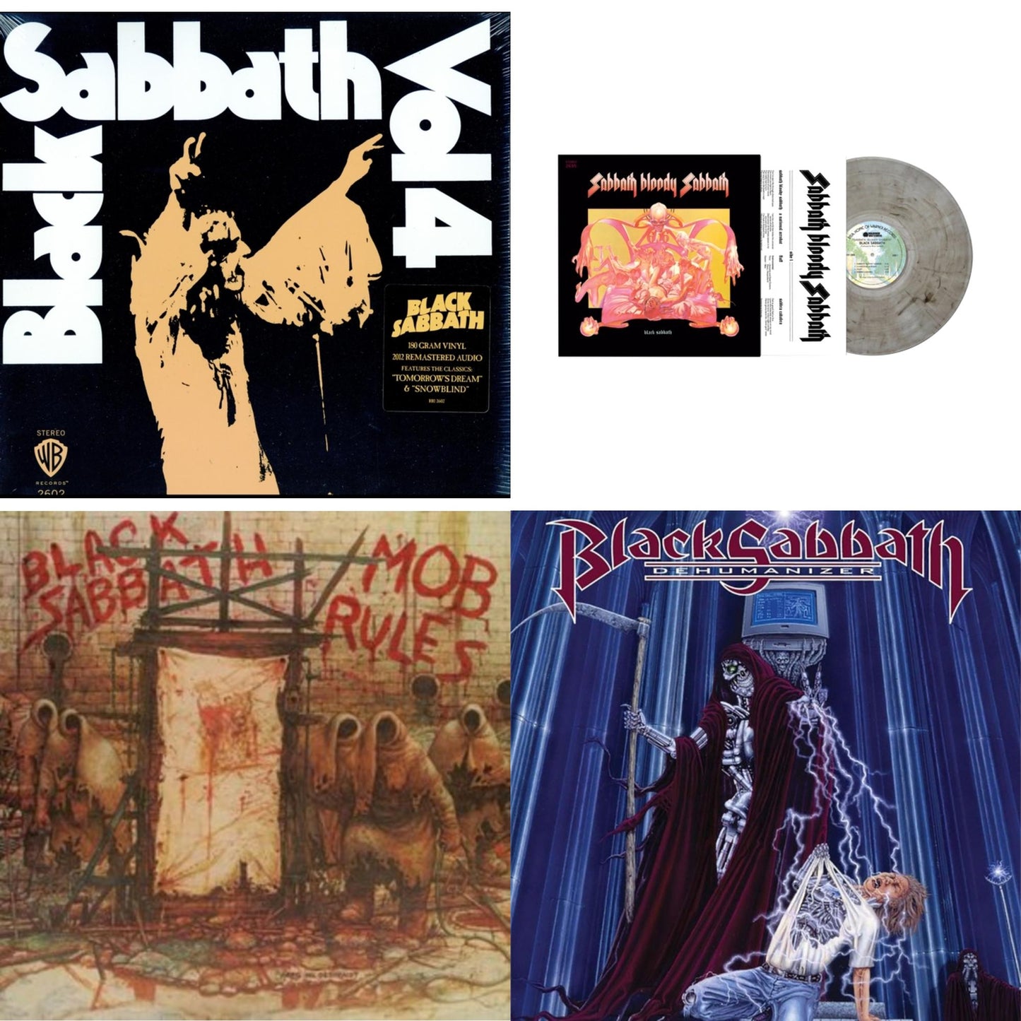 Black Sabbath - Vol. 4 (180G) & Sabbath Bloody Sabbath (Smoky LP Vinyl) (Syeor) & Mob Rules (Deluxe/2LP) & Dehumanizer (Deluxe Edition/2LP) (Rocktober)