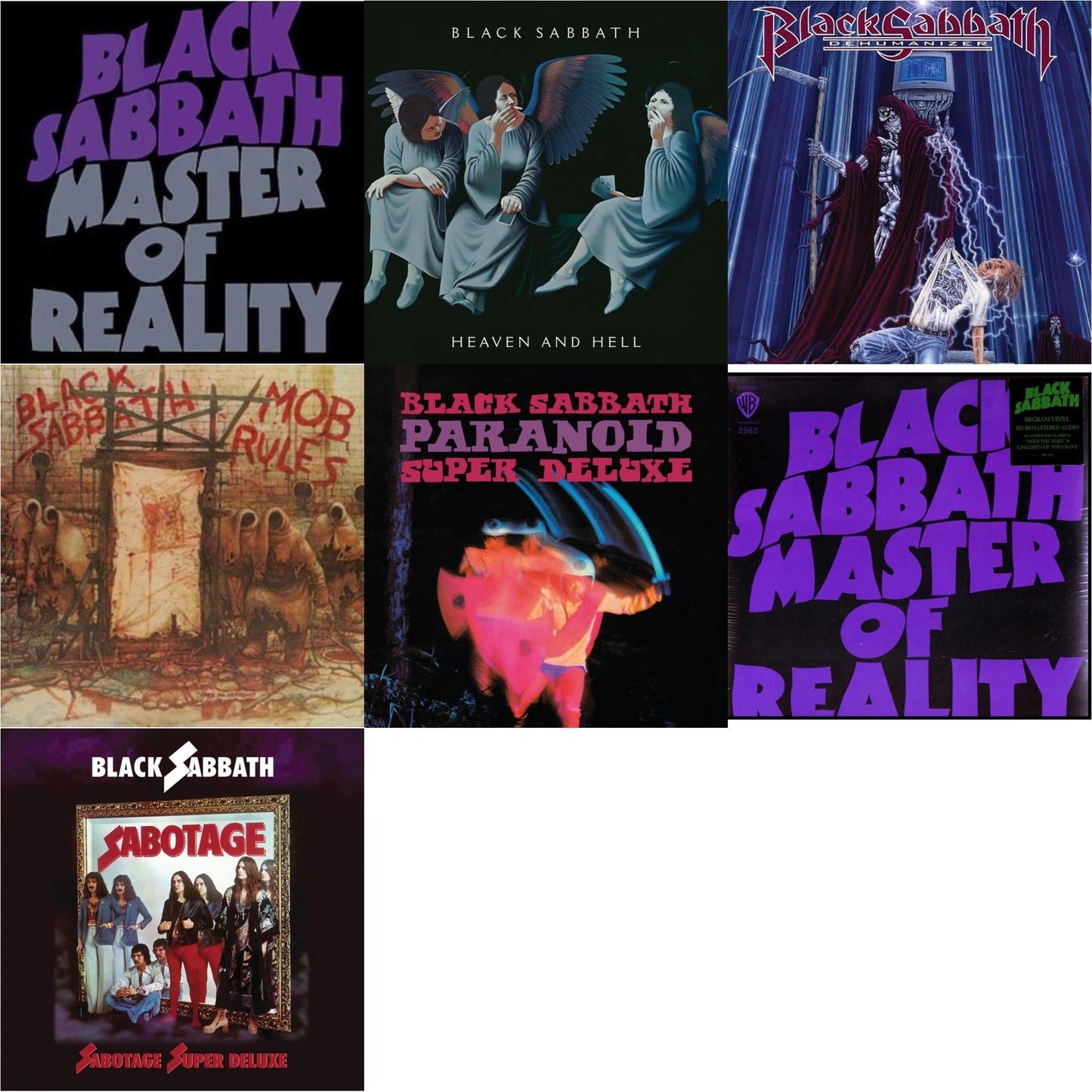 Black Sabbath - Master Of Reality (180G) & Master Of Reality & Sabotage (Super Deluxe Edition/4LP/7Inch) & Paranoid (Deluxe Edition) & Heaven & Hell (Deluxe/2LP) & Mob Rules (Deluxe/2LP) & Dehumanizer (Deluxe Edition/2LP) (Rocktober)