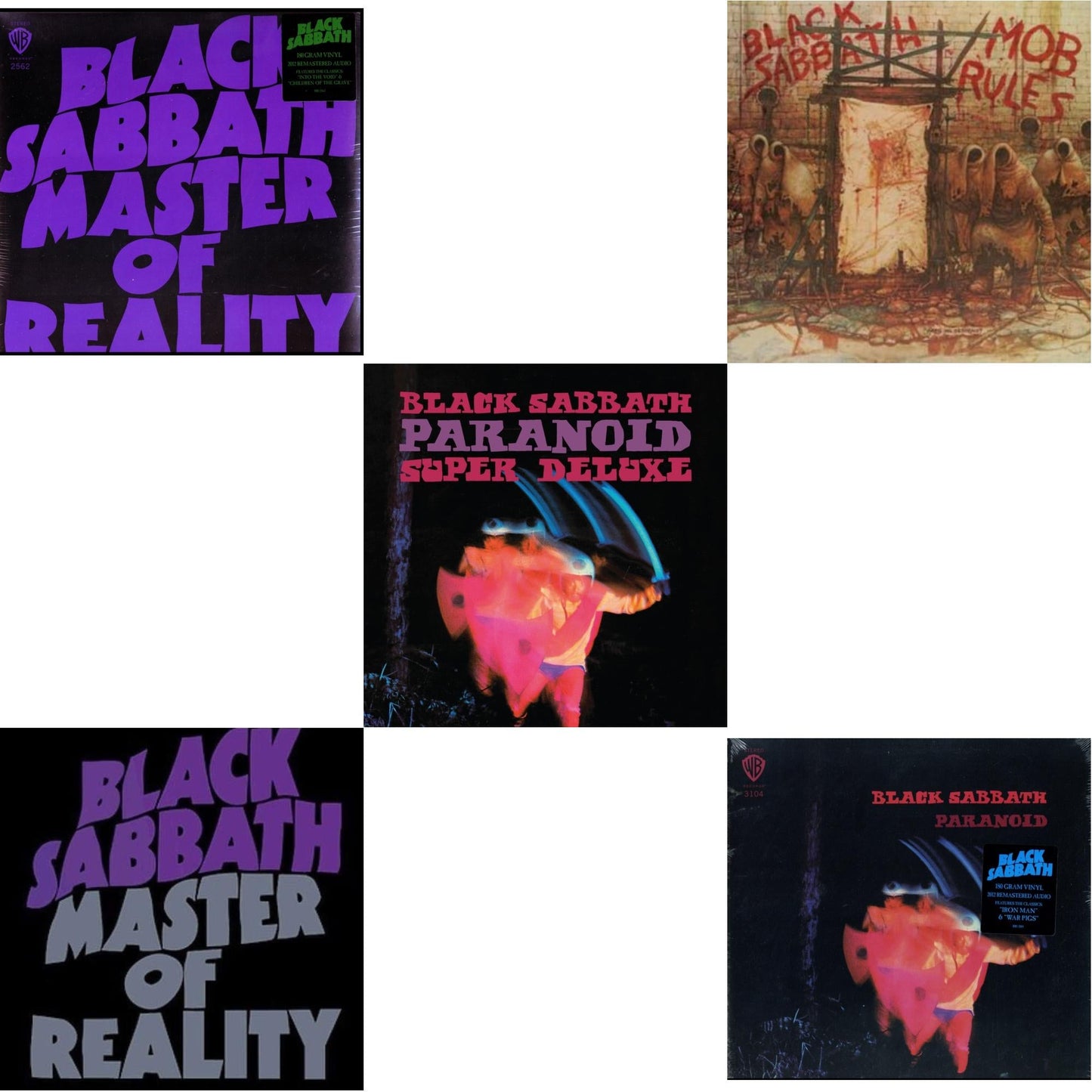 Black Sabbath - Paranoid (180G) & Master Of Reality (180G) & Master Of Reality & Paranoid (Deluxe Edition) & Mob Rules (Deluxe/2LP)