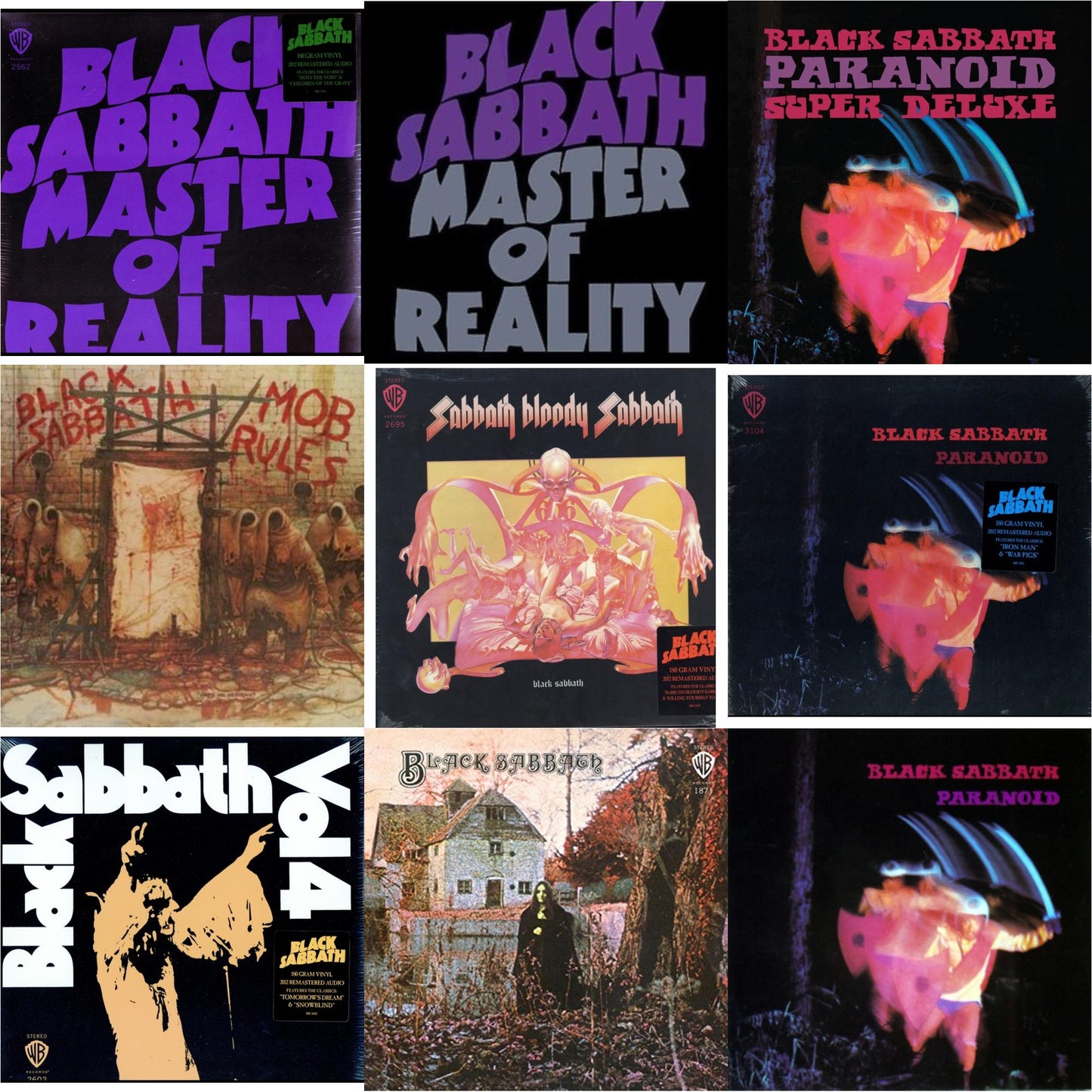 Black Sabbath - Vol. 4 (180G) & Sabbath Bloody Sabbath (180G) & Black Sabbath (180G) & Paranoid (180G) & Master Of Reality (180G) & Paranoid & Master Of Reality & Paranoid (Deluxe Edition) & Mob Rules (Deluxe/2LP)