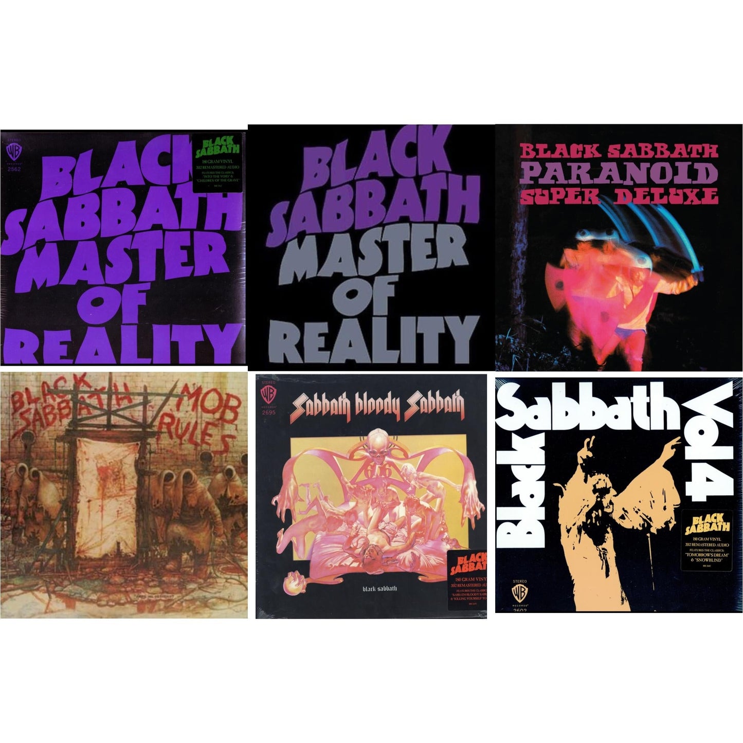 Black Sabbath - Vol. 4 (180G) & Sabbath Bloody Sabbath (180G) & Master Of Reality (180G) & Master Of Reality & Paranoid (Deluxe Edition) & Mob Rules (Deluxe/2LP)
