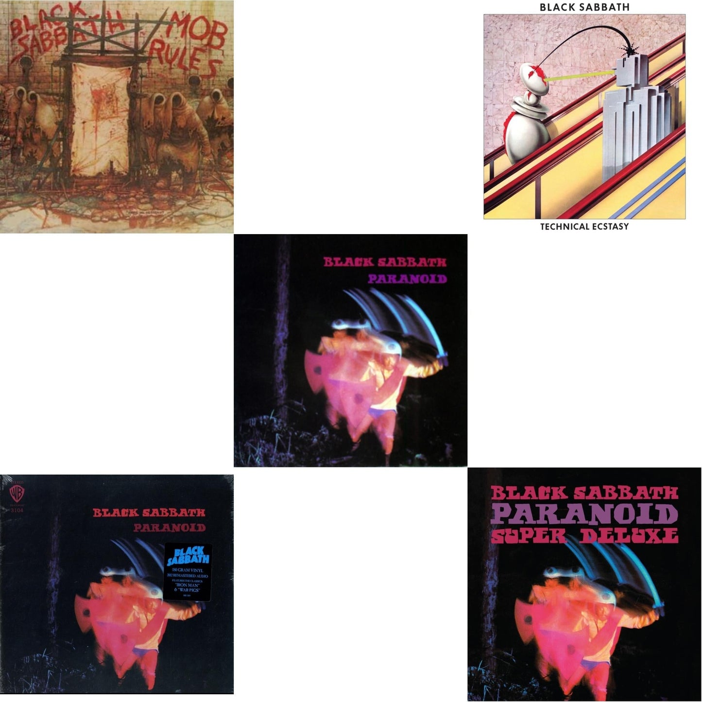 Black Sabbath - Paranoid (180G) & Paranoid & Technical Ecstasy (Super Deluxe Edition/5LP) & Paranoid (Deluxe Edition) & Mob Rules (Deluxe/2LP)