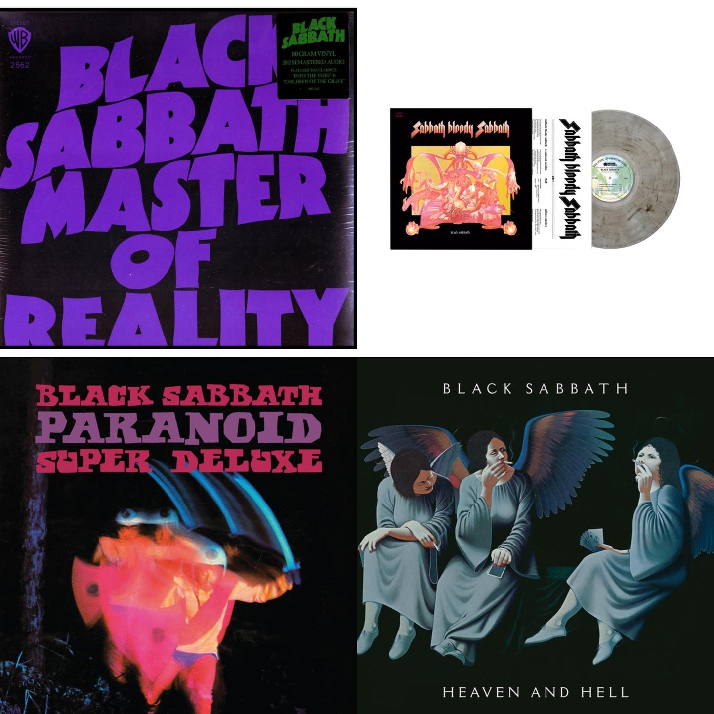 Black Sabbath - Master Of Reality (180G) & Sabbath Bloody Sabbath (Smoky LP Vinyl) (Syeor) & Paranoid (Deluxe Edition) & Heaven & Hell (Deluxe/2LP)