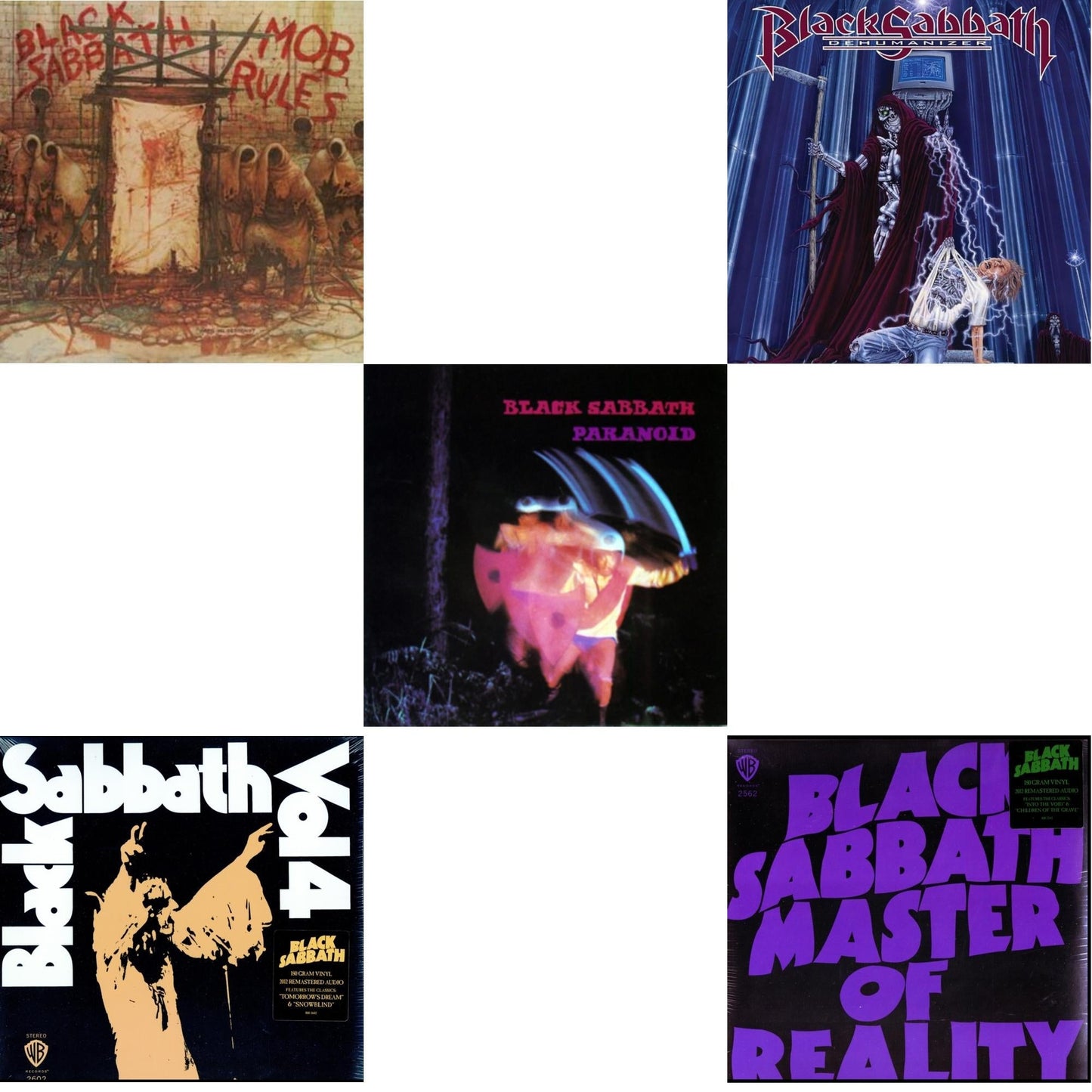 Black Sabbath - Vol. 4 (180G) & Master Of Reality (180G) & Paranoid & Mob Rules (Deluxe/2LP) & Dehumanizer (Deluxe Edition/2LP) (Rocktober)