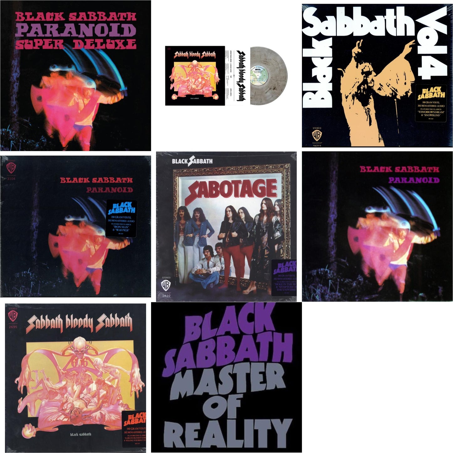 Black Sabbath - Paranoid (Deluxe Edition) & Sabbath Bloody Sabbath (Smoky LP Vinyl) (Syeor) & Vol. 4 (180G) & Paranoid (180G) & Sabotage (180G) & Paranoid & Sabbath Bloody Sabbath (180G) & Master Of Reality