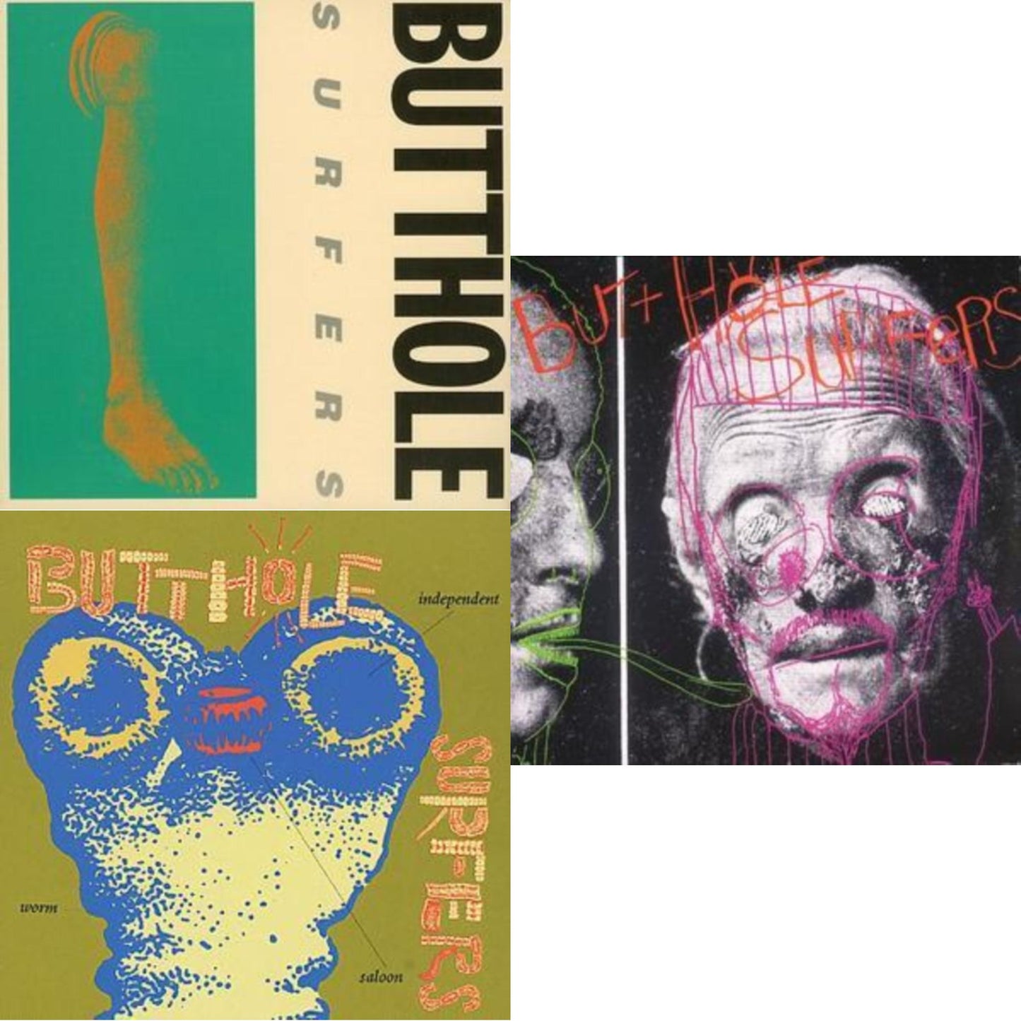 Butthole Surfers - Rembrandt Pussyhorse & Independent Worm Saloon & Psychic, Powerless.... Another Man’S Sac - CD Bundle