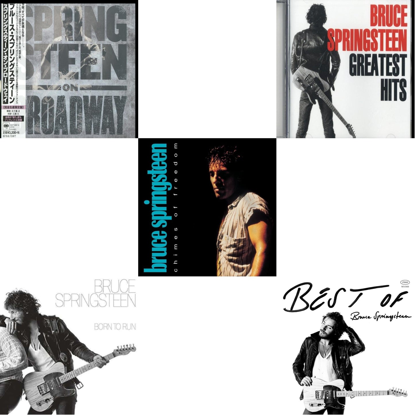 Bruce Springsteen - Greatest Hits & Best Of Bruce Springsteen & Springsteen On Broadway (Ltd/Booklet/Paper Jacket) & Chimes Of Freedom & Born To Run - CD Bundle