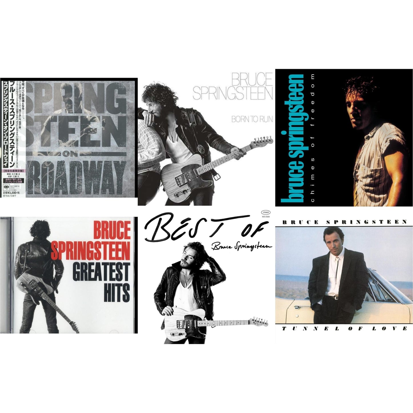 Bruce Springsteen - Greatest Hits & Best Of Bruce Springsteen & Springsteen On Broadway (Ltd/Booklet/Paper Jacket) & Chimes Of Freedom & Tunnel Of Love & Born To Run - CD Bundle