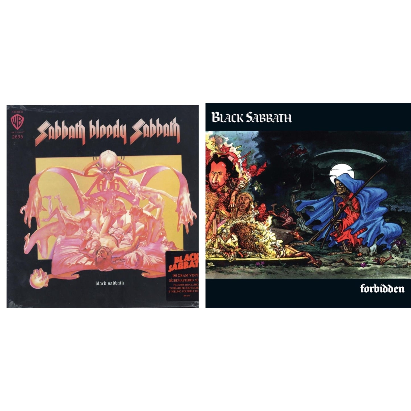 Black Sabbath - Sabbath Bloody Sabbath (180G) & Forbidden (2024 Tony Iommi Remix) - LP Vinyl Bundle