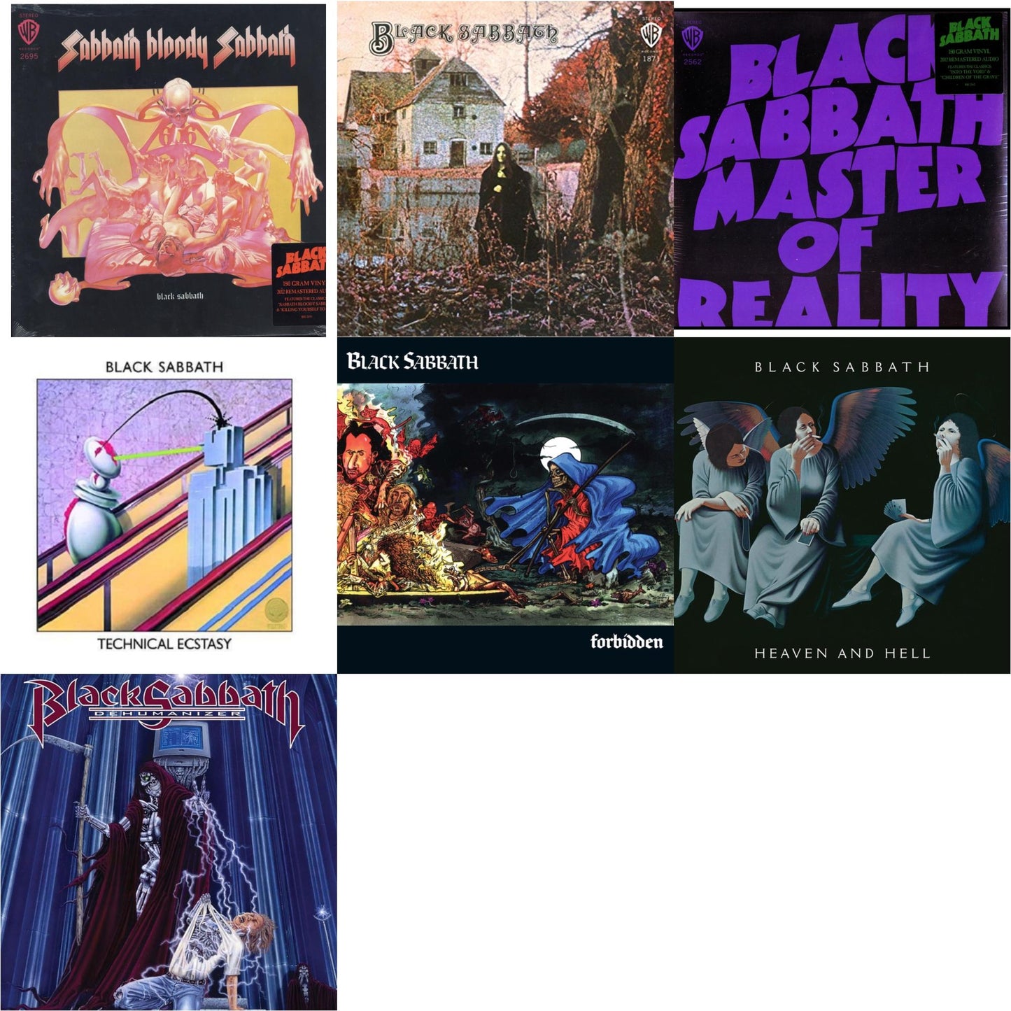 Black Sabbath - Sabbath Bloody Sabbath (180G) & Black Sabbath (180G) & Master Of Reality (180G) & Technical Ecstasy & Forbidden (2024 Tony Iommi Remix) & Heaven & Hell (Deluxe/2LP) & Dehumanizer (Deluxe Edition/2LP) (Rocktober)