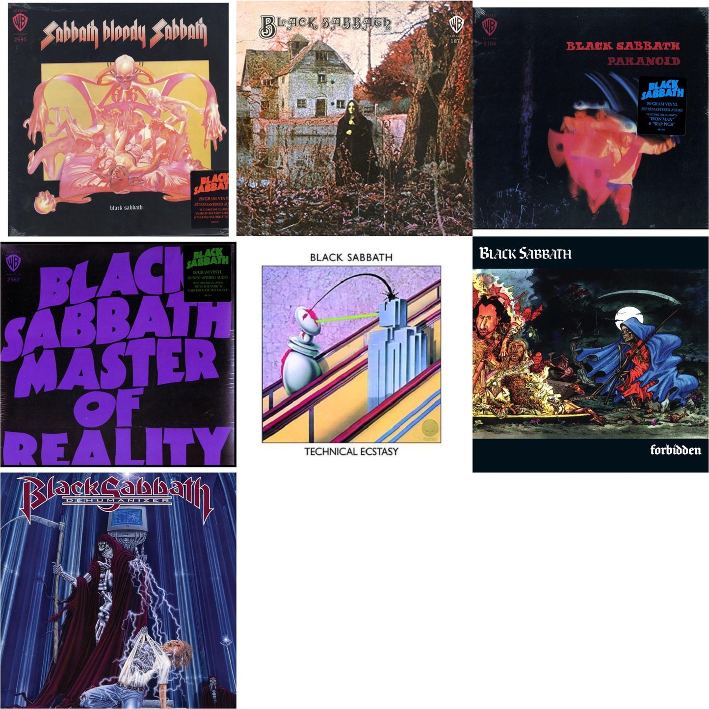 Black Sabbath - Sabbath Bloody Sabbath (180G) & Black Sabbath (180G) & Paranoid (180G) & Master Of Reality (180G) & Technical Ecstasy & Forbidden (2024 Tony Iommi Remix) & Dehumanizer (Deluxe Edition/2LP) (Rocktober)