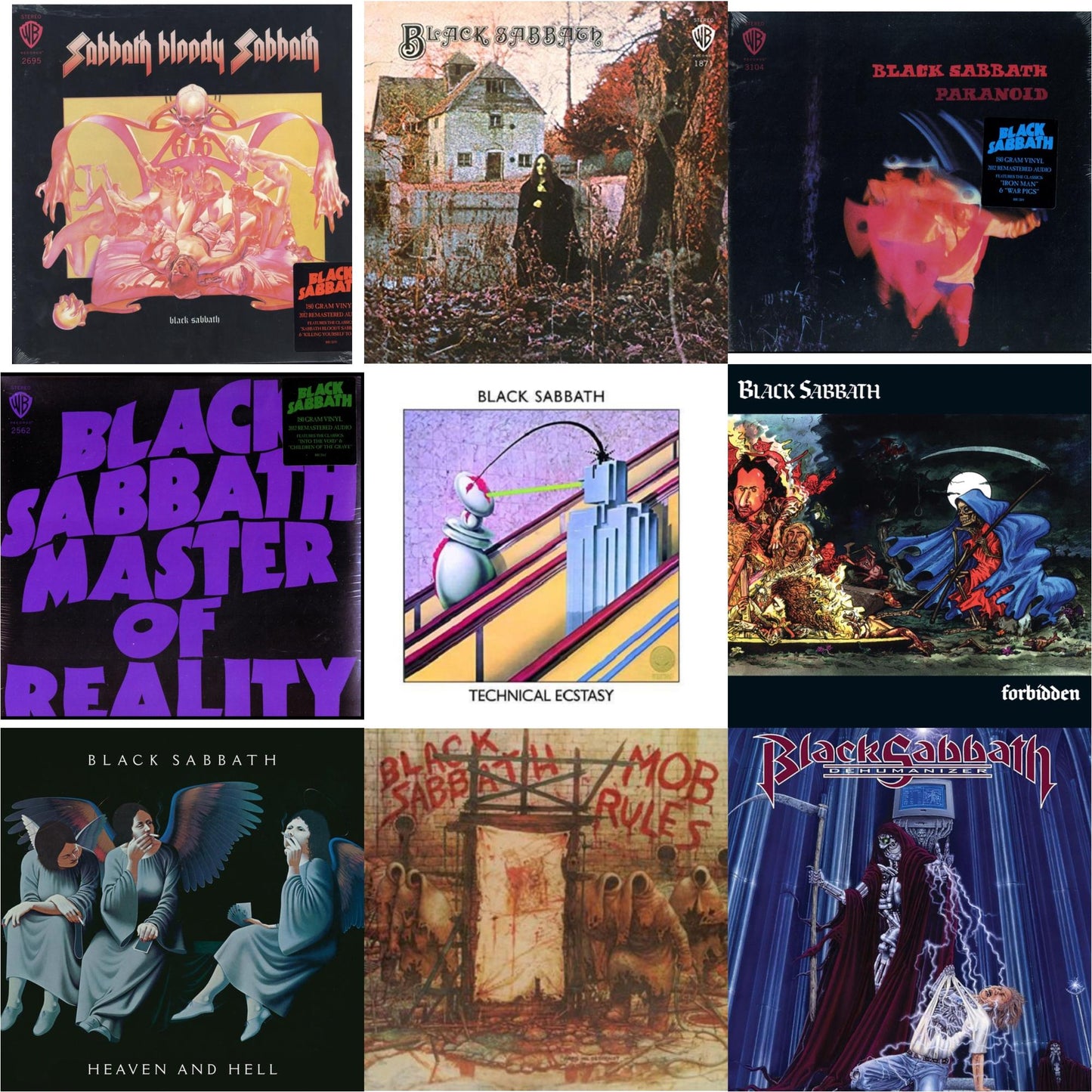 Black Sabbath - Sabbath Bloody Sabbath (180G) & Black Sabbath (180G) & Paranoid (180G) & Master Of Reality (180G) & Technical Ecstasy & Forbidden (2024 Tony Iommi Remix) & Heaven & Hell (Deluxe/2LP) & Mob Rules (Deluxe/2LP) & Dehumanizer (Deluxe