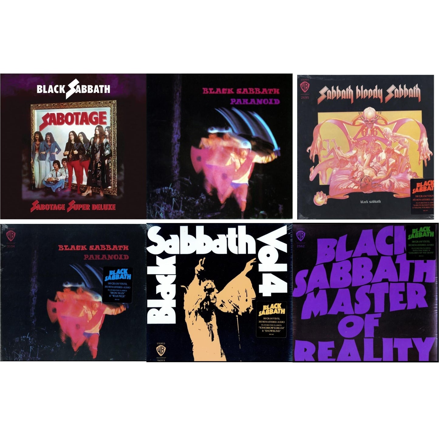 Black Sabbath - Vol. 4 (180G) & Sabbath Bloody Sabbath (180G) & Paranoid (180G) & Master Of Reality (180G) & Paranoid & Sabotage (Super Deluxe Edition/4LP/7Inch)