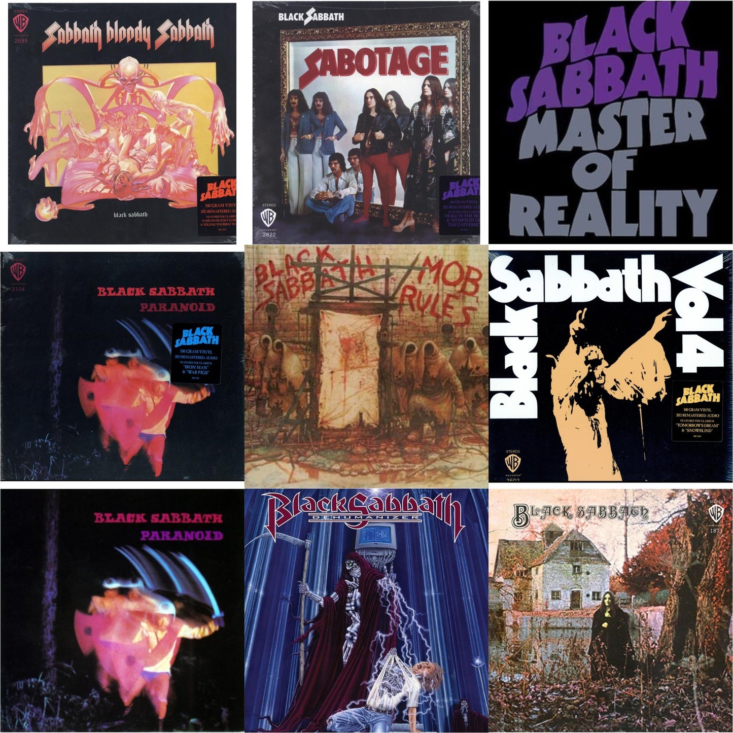 Black Sabbath - Sabotage (180G) & Vol. 4 (180G) & Sabbath Bloody Sabbath (180G) & Black Sabbath (180G) & Paranoid (180G) & Paranoid & Master Of Reality & Mob Rules (Deluxe/2LP) & Dehumanizer (Deluxe Edition/2LP) (Rocktober)