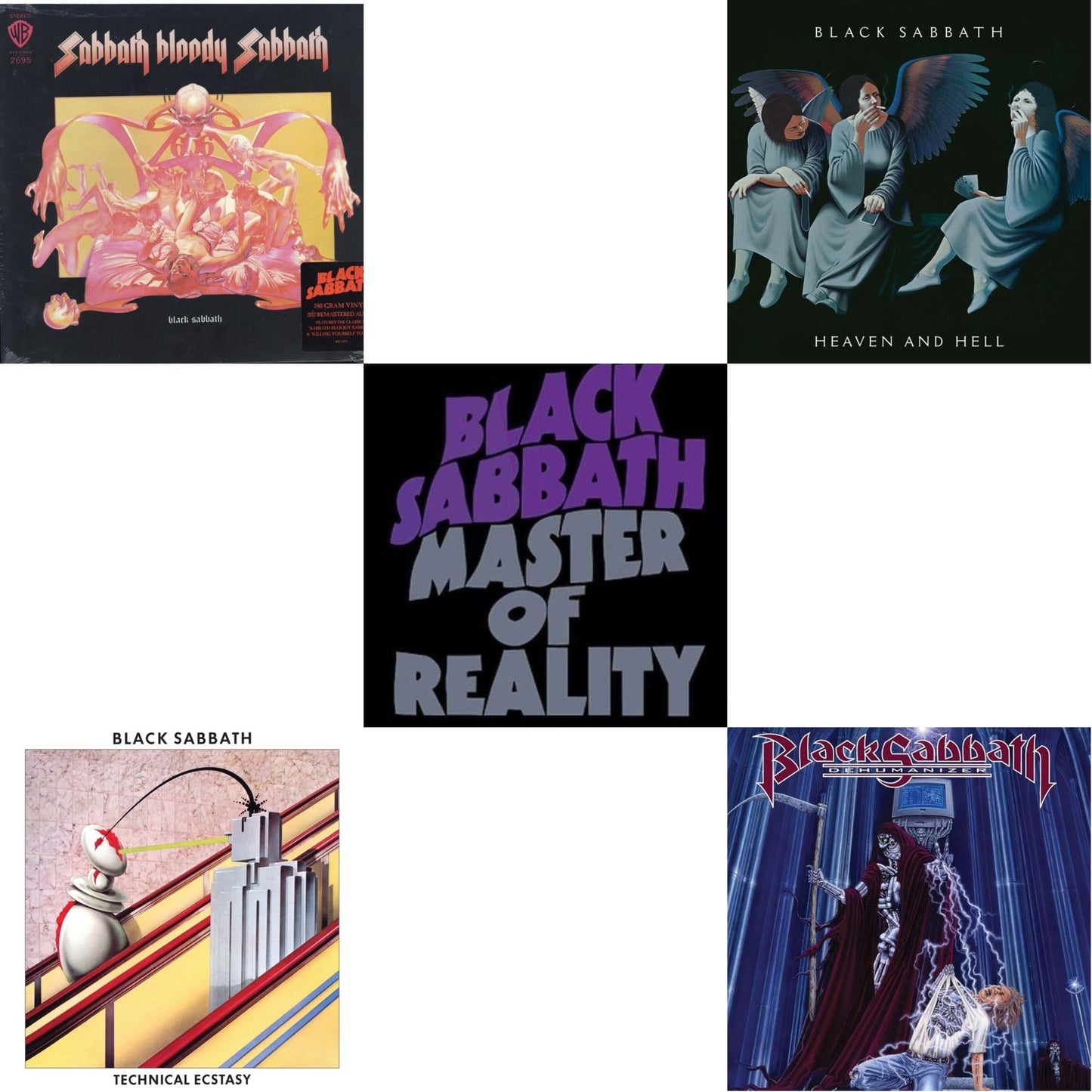 Black Sabbath - Sabbath Bloody Sabbath (180G) & Master Of Reality & Technical Ecstasy (Super Deluxe Edition/5LP) & Heaven & Hell (Deluxe/2LP) & Dehumanizer (Deluxe Edition/2LP) (Rocktober)