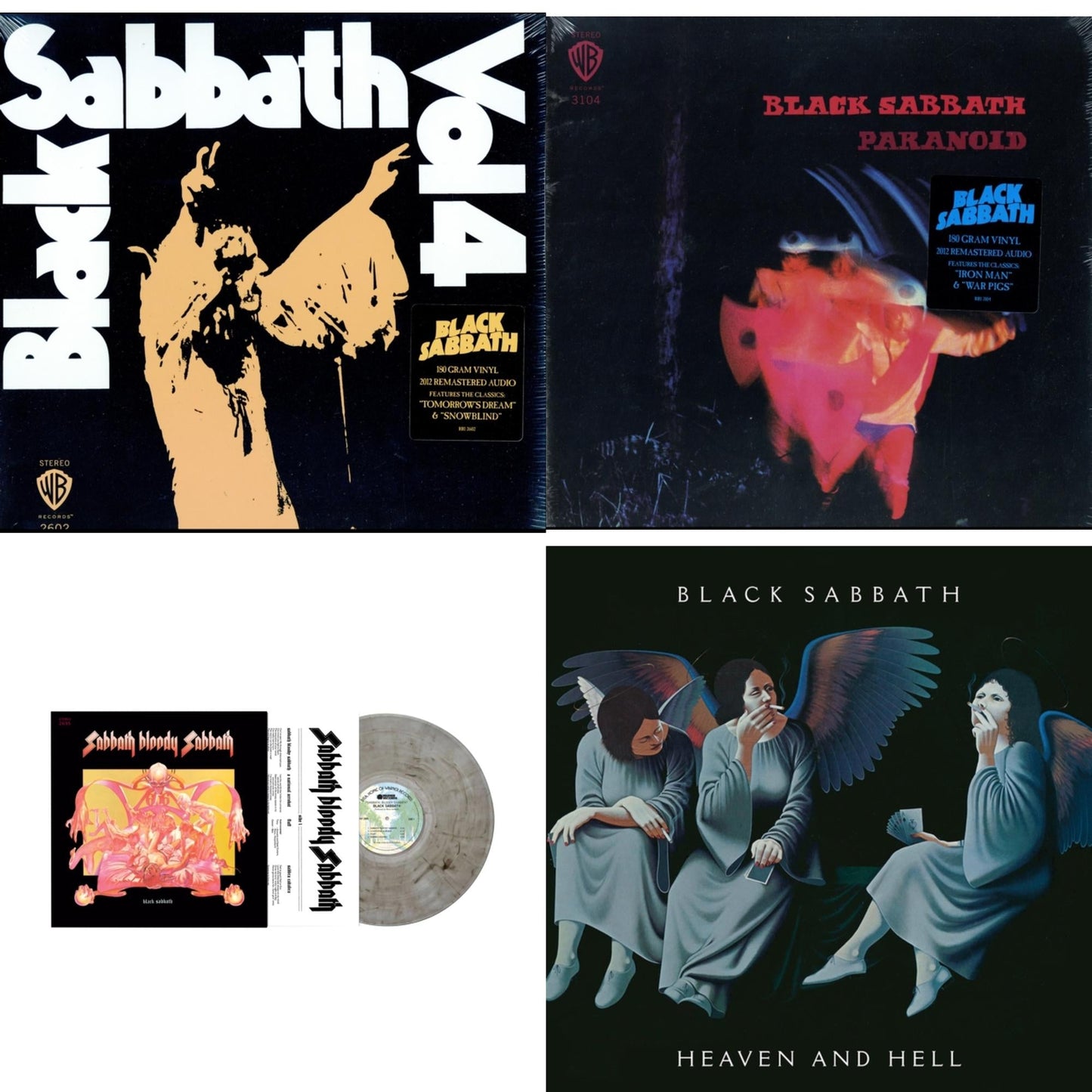 Black Sabbath - Vol. 4 (180G) & Paranoid (180G) & Sabbath Bloody Sabbath (Smoky LP Vinyl) (Syeor) & Heaven & Hell (Deluxe/2LP)
