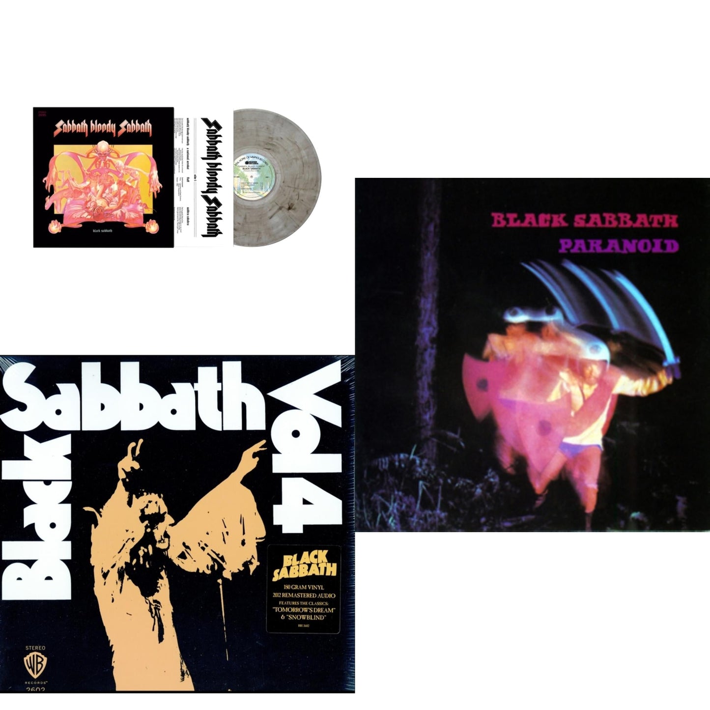 Black Sabbath - Sabbath Bloody Sabbath (Smoky LP Vinyl) (Syeor) & Vol. 4 (180G) & Paranoid