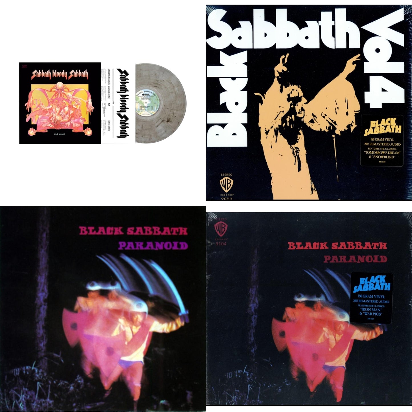 Black Sabbath - Sabbath Bloody Sabbath (Smoky LP Vinyl) (Syeor) & Vol. 4 (180G) & Paranoid & Paranoid (180G)