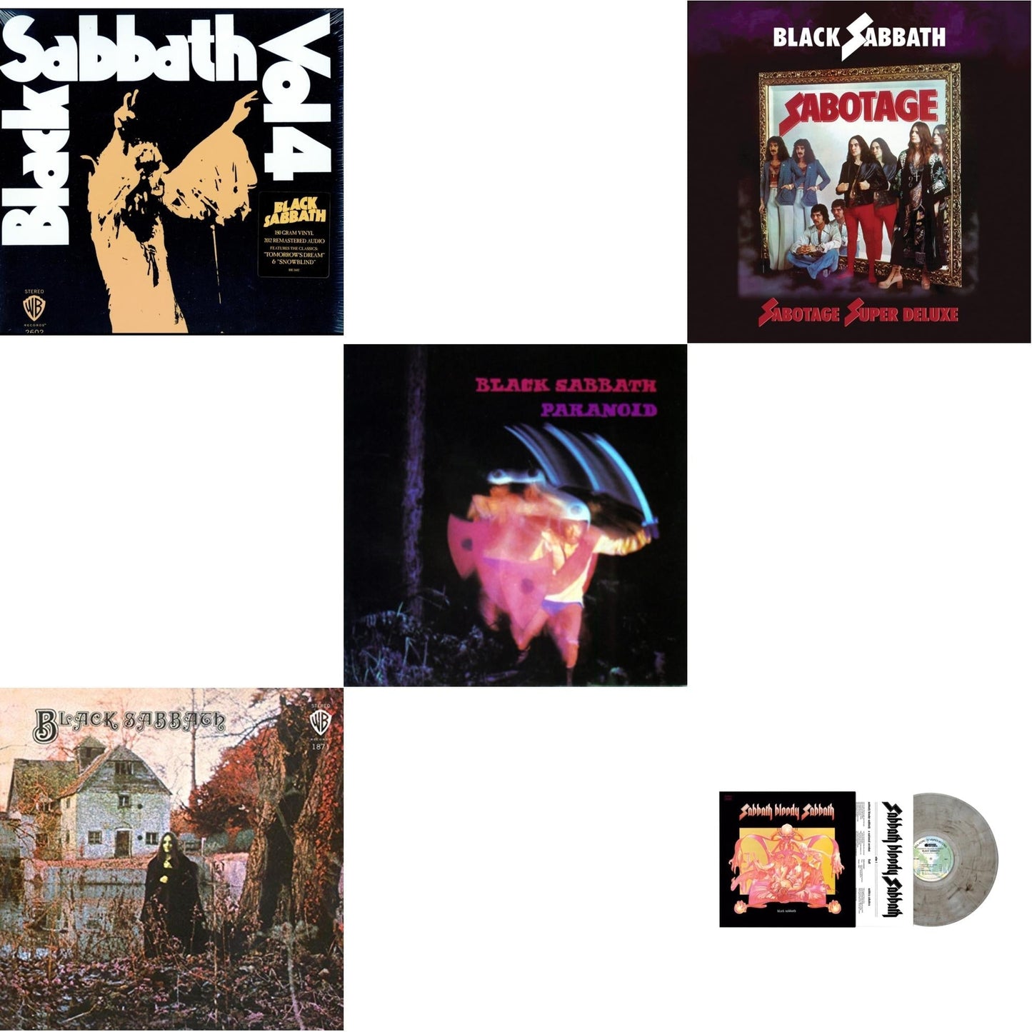 Black Sabbath - Vol. 4 (180G) & Black Sabbath (180G) & Paranoid & Sabotage (Super Deluxe Edition/4LP/7Inch) & Sabbath Bloody Sabbath (Smoky LP Vinyl) (Syeor)