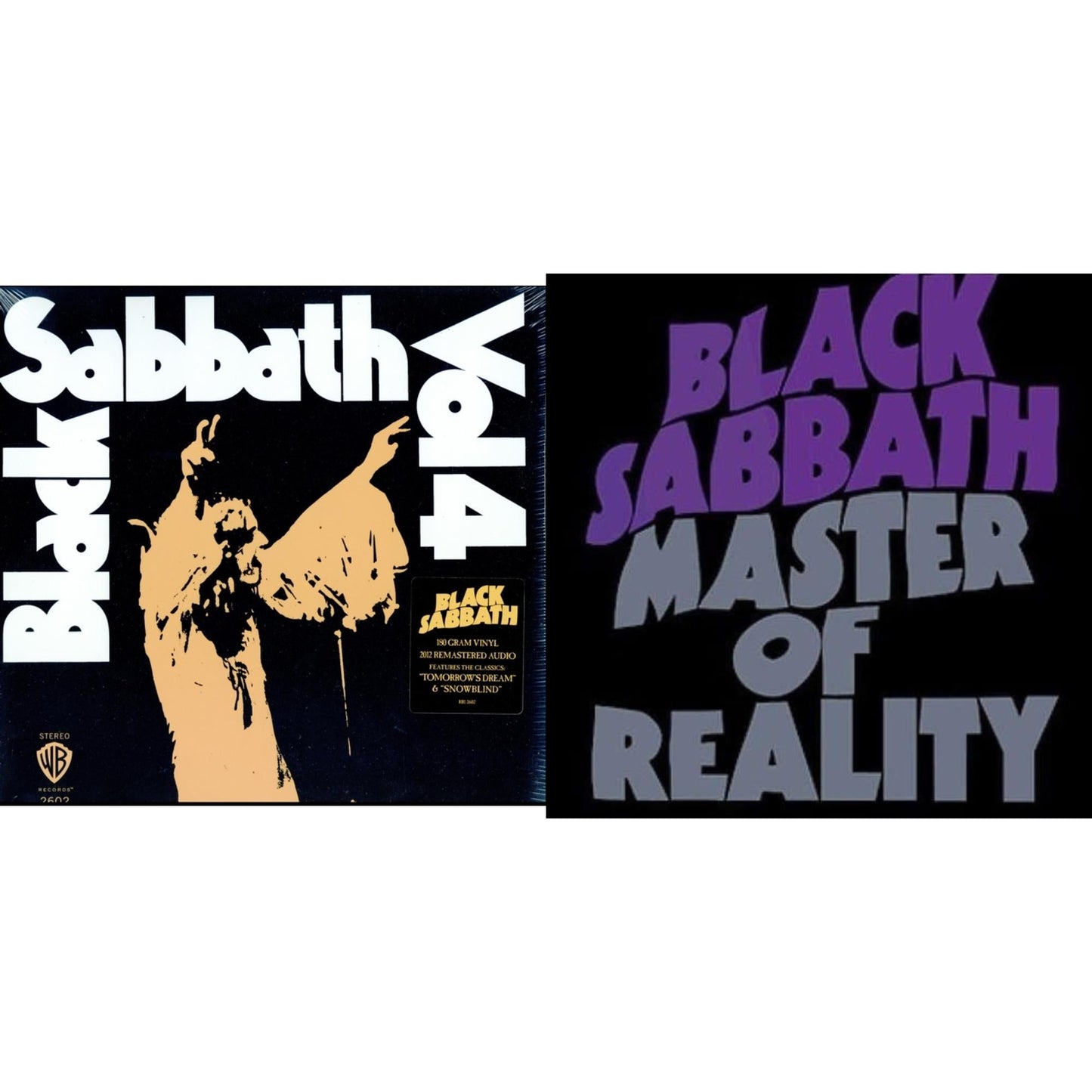 Black Sabbath - Vol. 4 (180G) & Master Of Reality - LP Vinyl Bundle