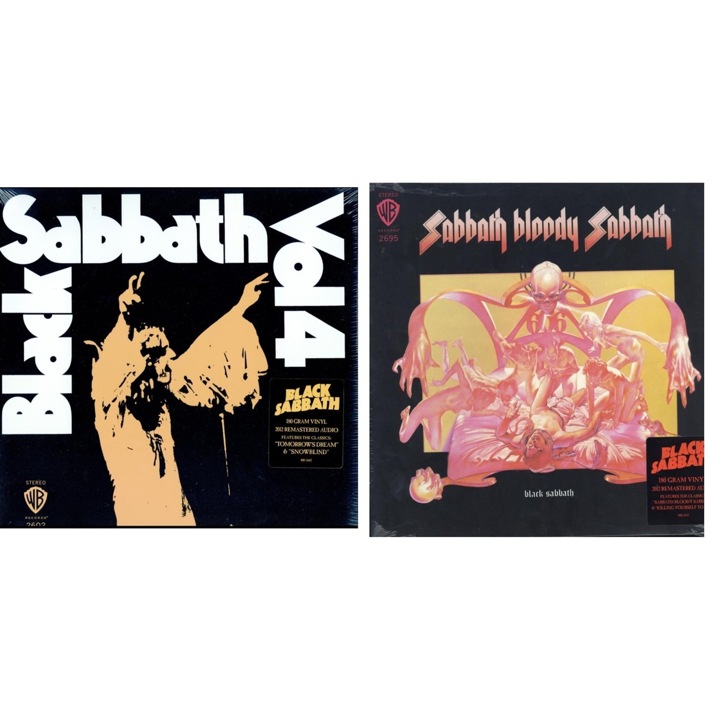 Black Sabbath - Vol. 4 (180G) & Sabbath Bloody Sabbath (180G) - LP Vinyl Bundle
