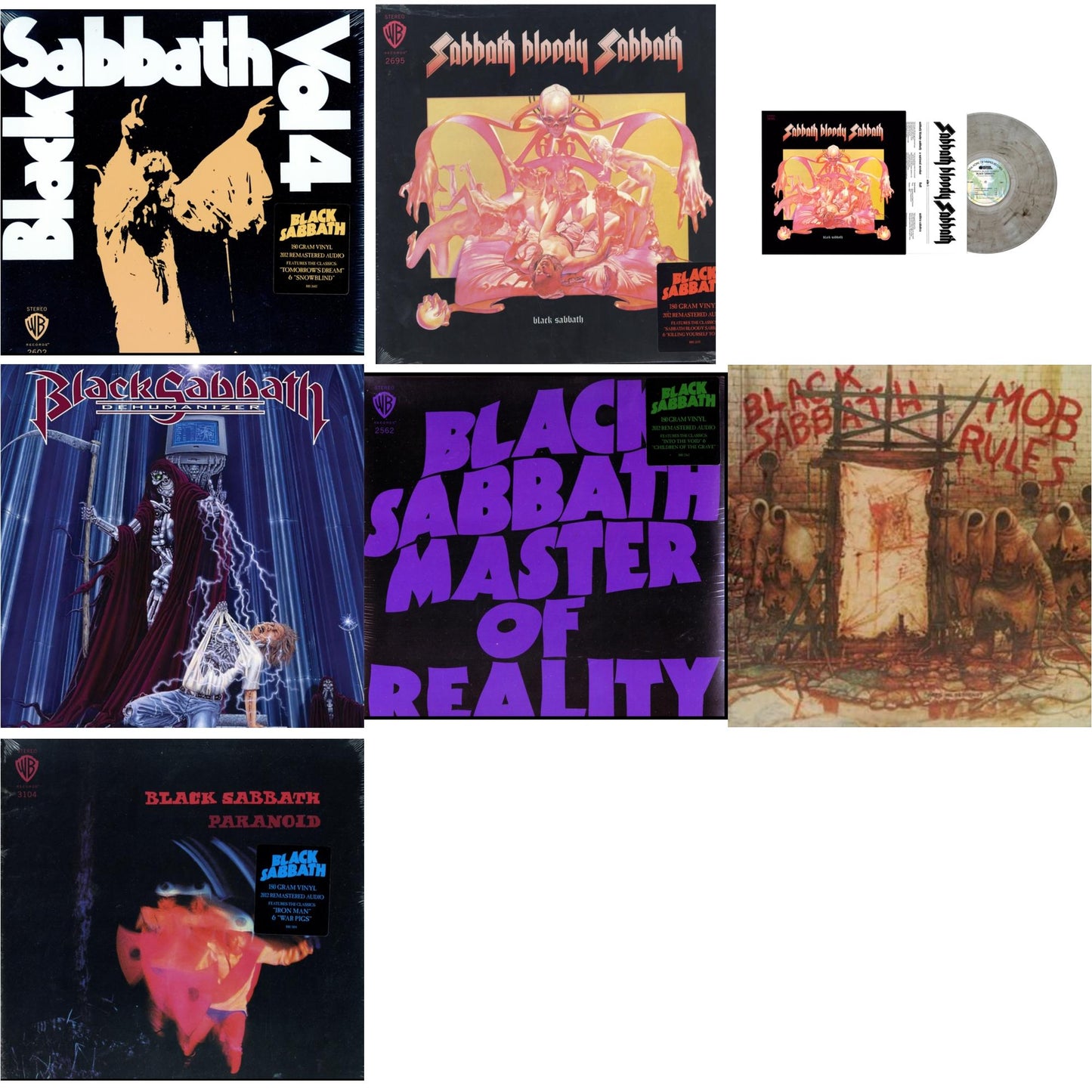 Black Sabbath - Vol. 4 (180G) & Sabbath Bloody Sabbath (180G) & Sabbath Bloody Sabbath (Smoky LP Vinyl) (Syeor) & Dehumanizer (Deluxe Edition/2LP) (Rocktober) & Master Of Reality (180G) & Mob Rules (Deluxe/2LP) & Paranoid (180G)