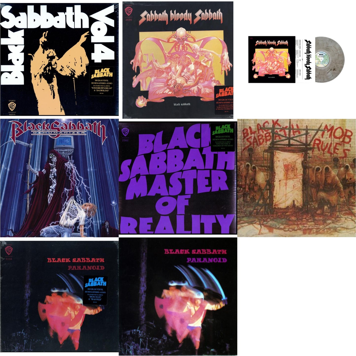Black Sabbath - Vol. 4 (180G) & Sabbath Bloody Sabbath (180G) & Sabbath Bloody Sabbath (Smoky LP Vinyl) (Syeor) & Dehumanizer (Deluxe Edition/2LP) (Rocktober) & Master Of Reality (180G) & Mob Rules (Deluxe/2LP) & Paranoid (180G) & Paranoid