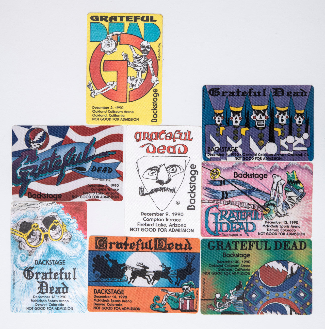 Grateful Dead Backstage Passes (12/03/1990 - 12/30/1990) Collectors Bundle