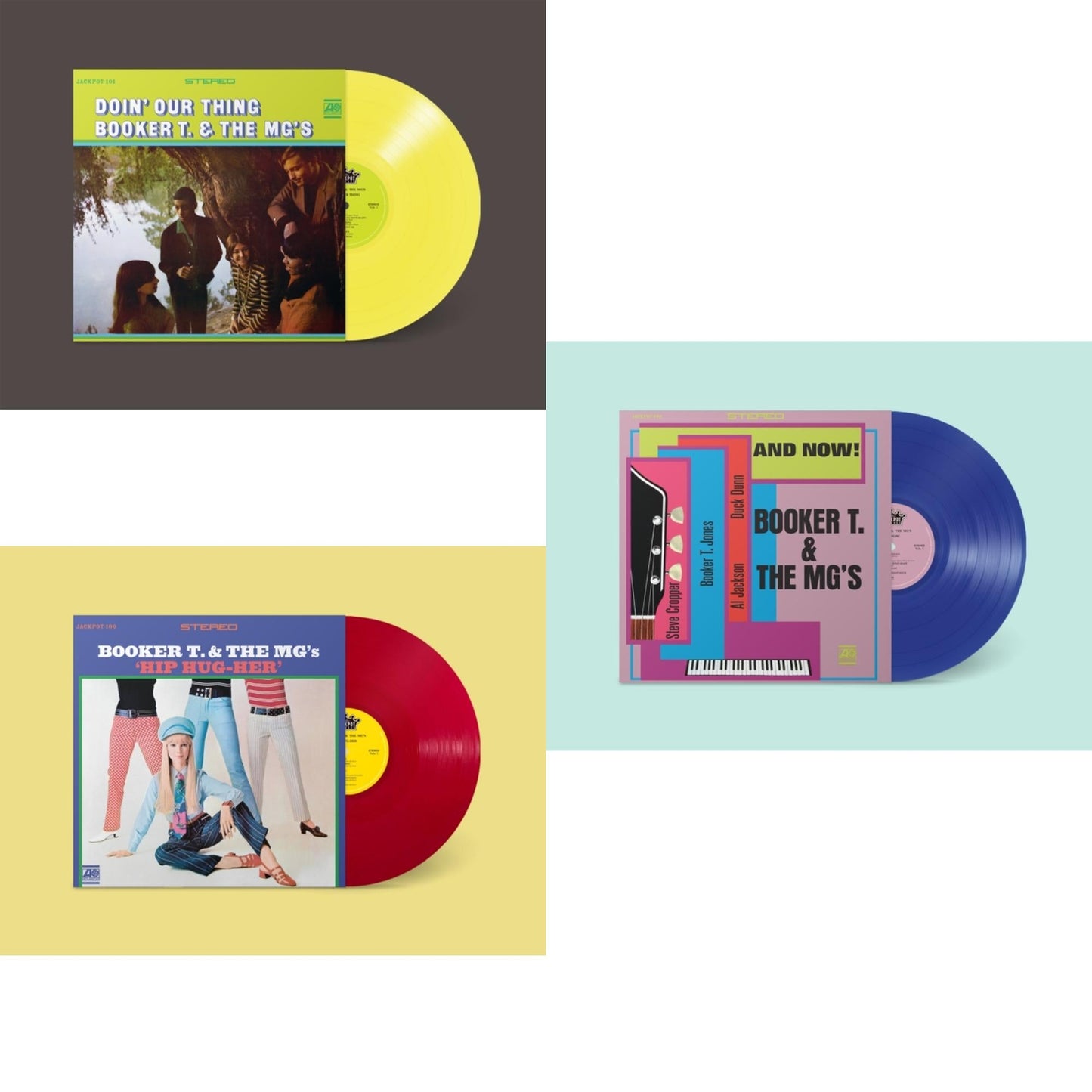Booker T & The Mgs - Doin Our Thing (Yellow LP Vinyl) (Ams Exclusive) & Hip Hug-Her (Apple Red LP Vinyl) (Ams Exclusive) & And Now (Dark Blue LP Vinyl) (Ams Exclusive)