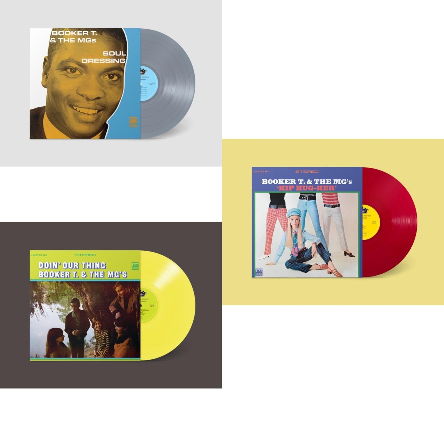 Booker T & The Mgs - Soul Dressing (Grey LP Vinyl) (Ams Exclusive) & Doin Our Thing (Yellow LP Vinyl) (Ams Exclusive) & Hip Hug-Her (Apple Red LP Vinyl) (Ams Exclusive)