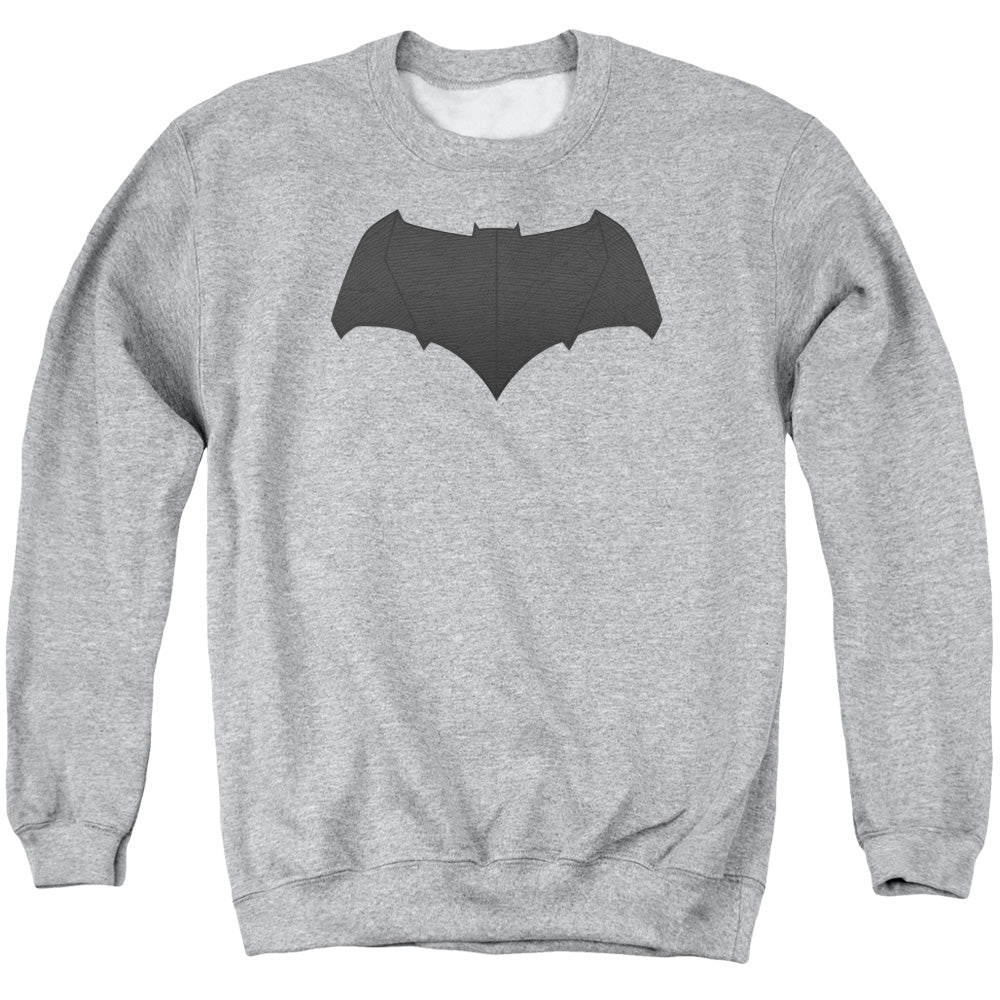 Batman V Superman Batman Logo Mens Crewneck Sweatshirt Athletic Heather Officially Licensed