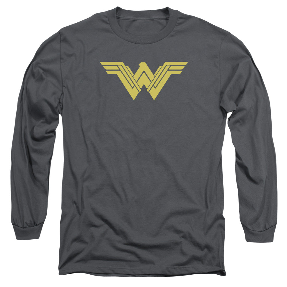 Batman V Superman Clean Line Logo Mens Long Sleeve Shirt Charcoal Officially Licensed
