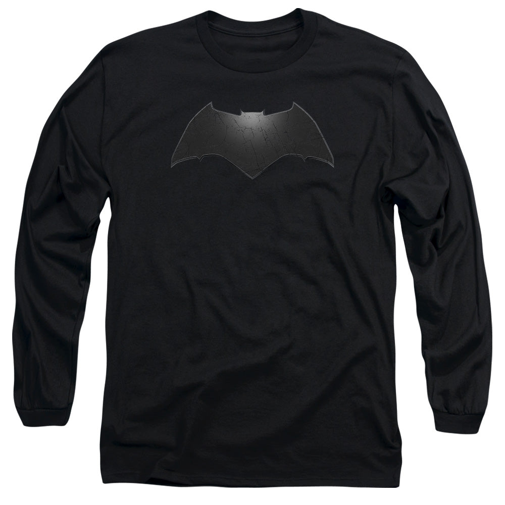 Batman V Superman Beveled Bat Logo Mens Long Sleeve Shirt Black Officially Licensed