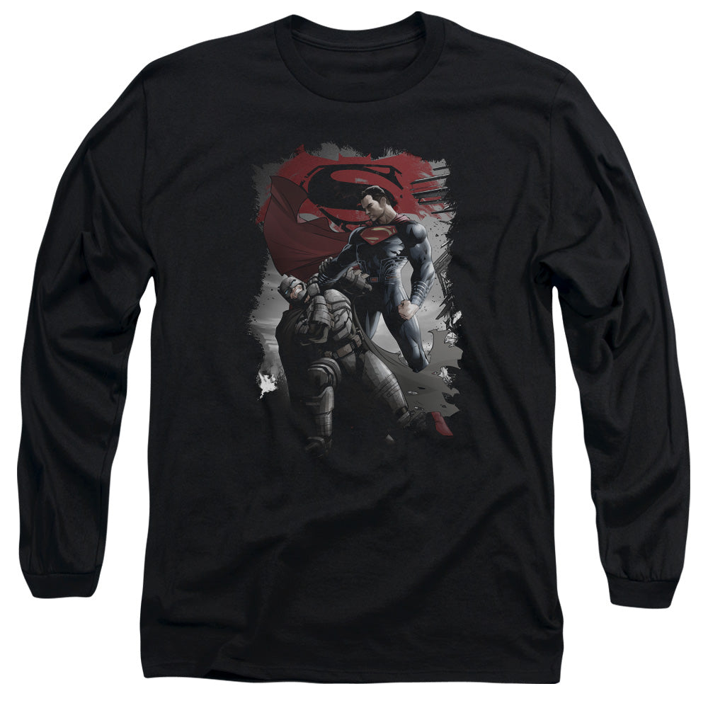 Batman Vs Superman Choke Mens Long Sleeve Shirt Black Officially Licensed