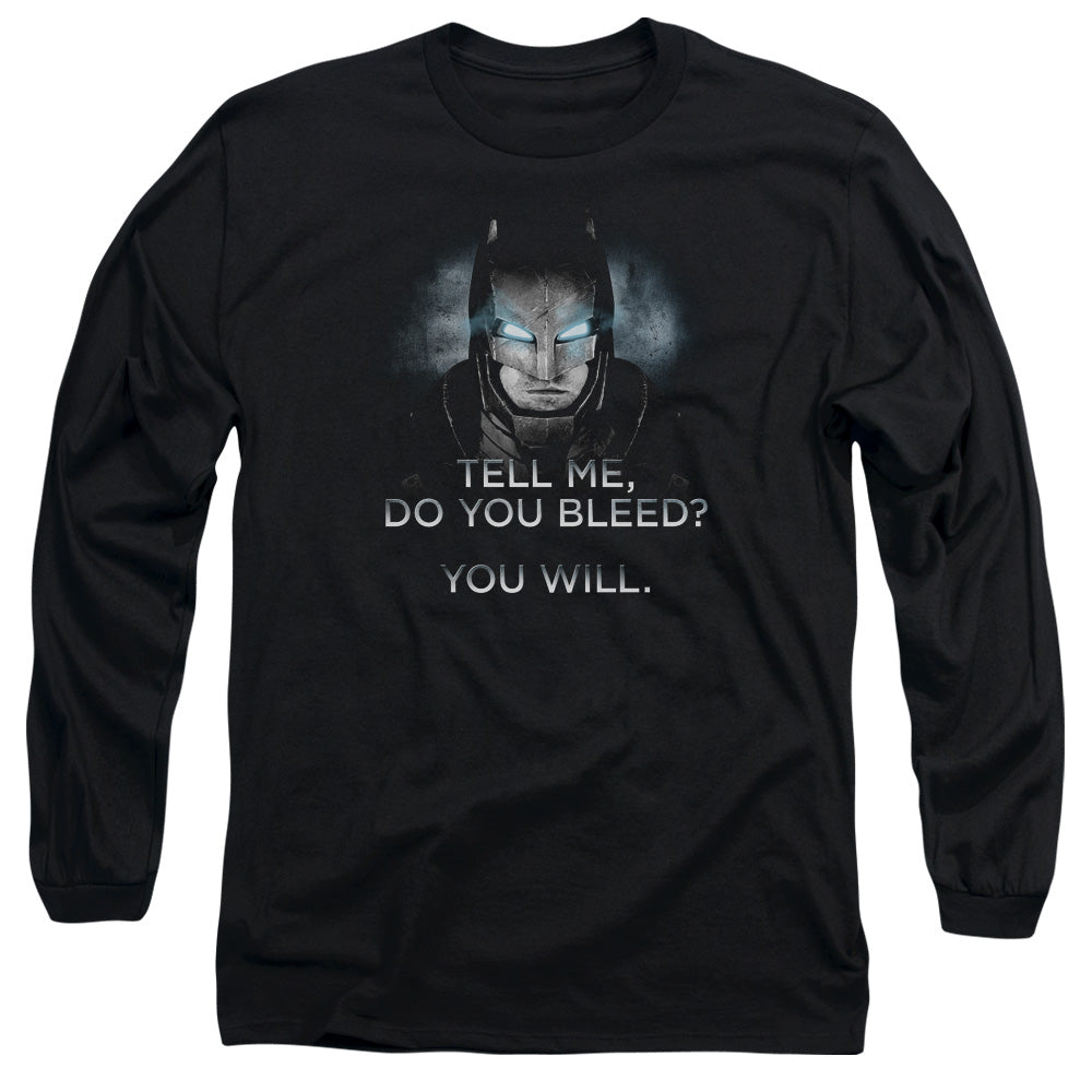 Batman V Superman Do You Bleed Mens Long Sleeve Shirt Black Officially Licensed