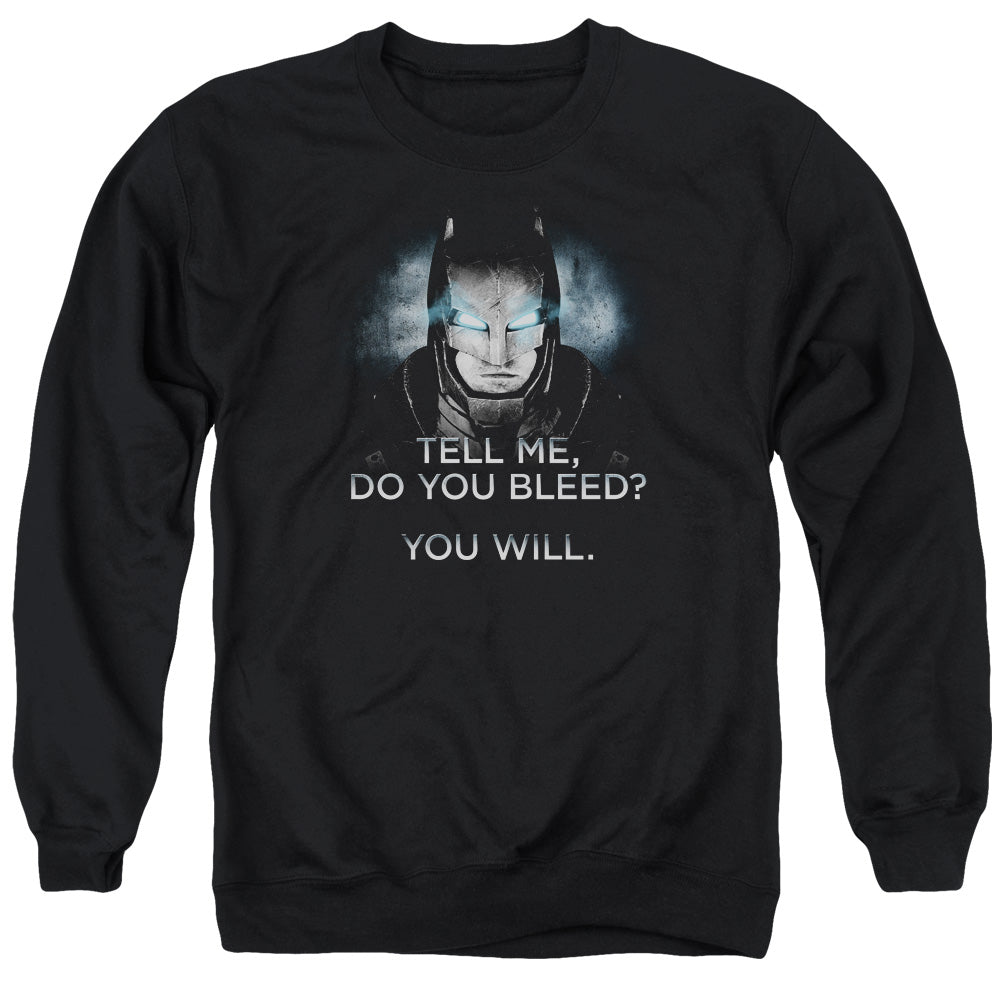 Batman V Superman Do You Bleed Mens Crewneck Sweatshirt Black Officially Licensed