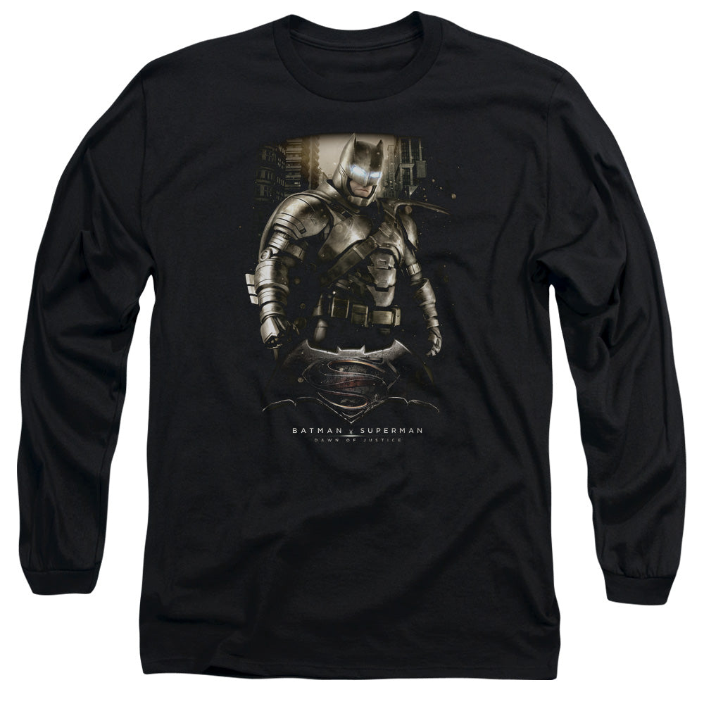 Batman V Superman Bats Ground Zero Mens Long Sleeve Shirt Black Officially Licensed