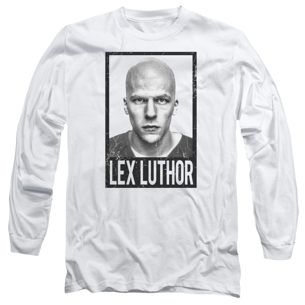 Batman V Superman Luthor Mens Long Sleeve Shirt White Officially Licensed