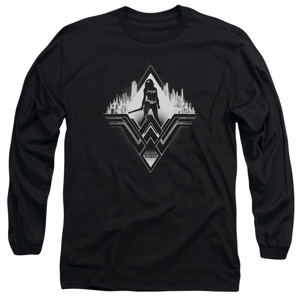 Batman V Superman City Warrior Mens Long Sleeve Shirt Black Officially Licensed