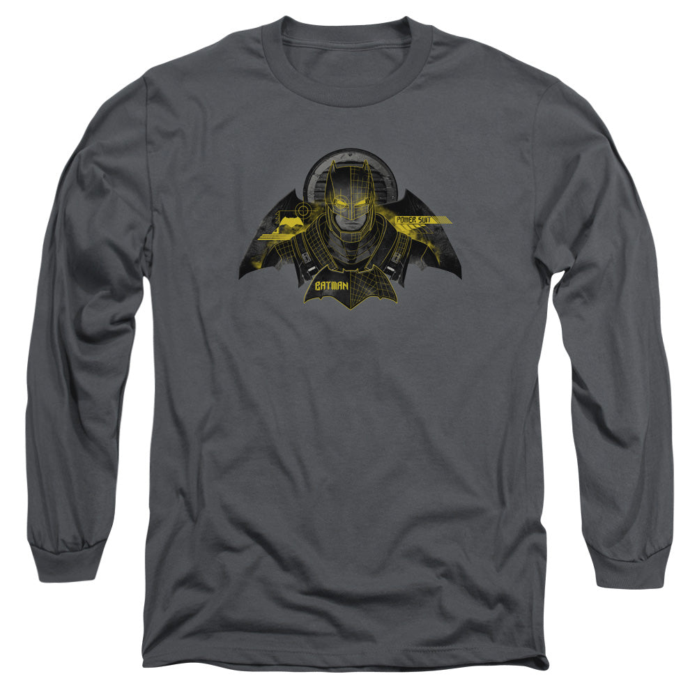 Batman V Superman Batman Tech Mens Long Sleeve Shirt Charcoal Officially Licensed