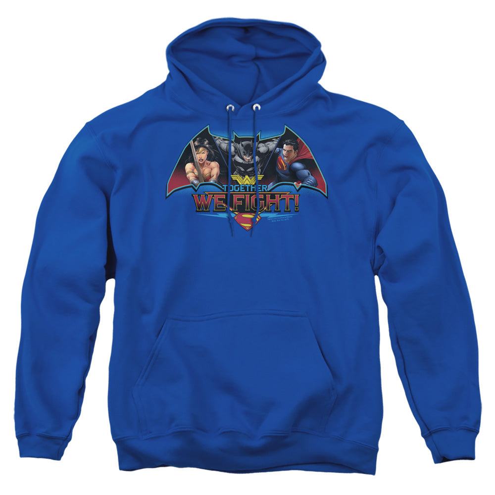 Batman V Superman Together We Fight Mens Hoodie Royal Officially Licensed
