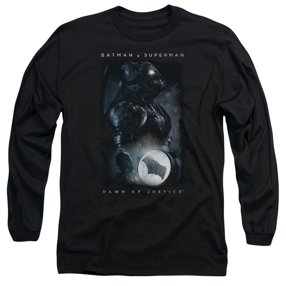 Batman V Superman Signal Mens Long Sleeve Shirt Black Officially Licensed